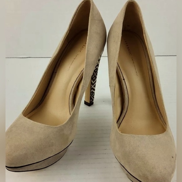 Zara Basic 2013 Nude Suede platforms.  Glamour, Barbiecore, Aztec, Very High - Picture 1 of 7